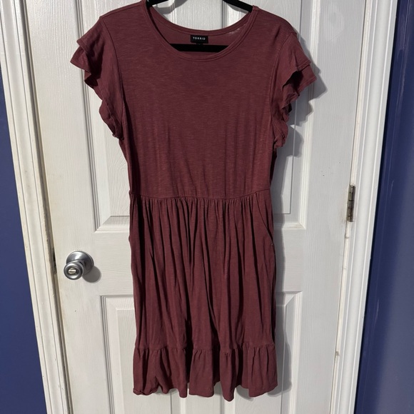 Double Ruffle Sleeve Mini Dress - Picture 4 of 8